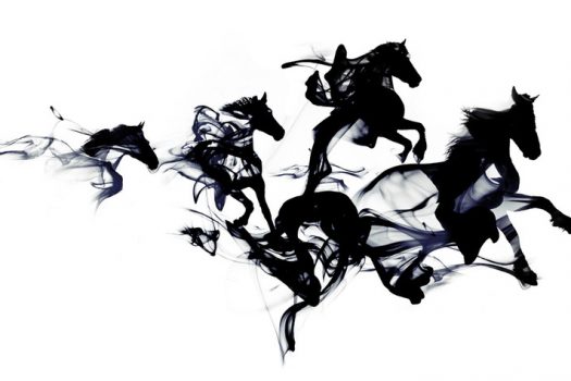 [Illustration] Robert Farkas : black horses