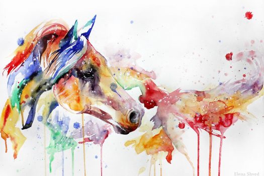 [Painting] Elena Shved : des chevaux hauts en couleur